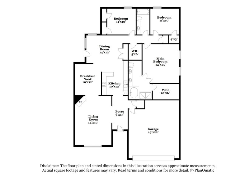 2,055/Mo, 1555 Appling Wood Cv N Cordova, TN 38016 Floorplan View