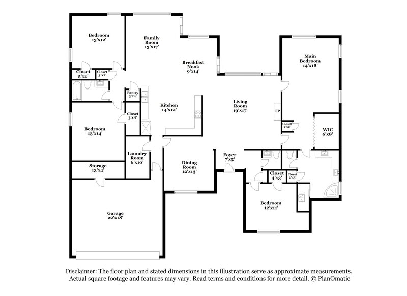 2,300/Mo, 3180 Wishing Star Cv Bartlett, TN 38134 Floor Plan View