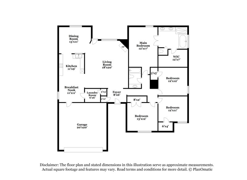 1,935/Mo, 7377 Ivy Trails Cv Olive Branch, MS 38654 Floor Plan View