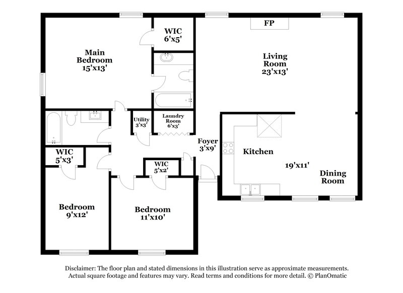 1,500/Mo, 775 Stowewood Dr Southaven, MS 38671 Floor Plan View