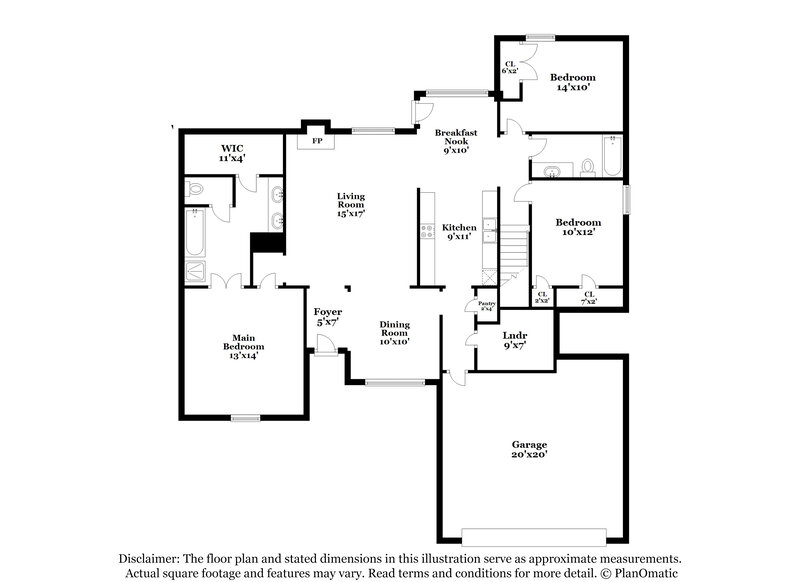 2,620/Mo, 7922 Macon Rd Cordova, TN 38018 Floor Plan View