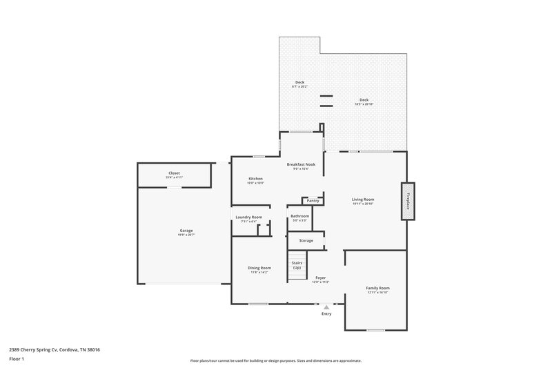 2,165/Mo, 2389 Cherry Spring Cv Cordova, TN 38016 Floor Plan View