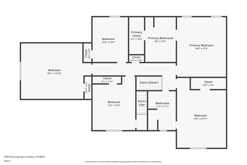 2,165/Mo, 2389 Cherry Spring Cv Cordova, TN 38016 Floor Plan View 2