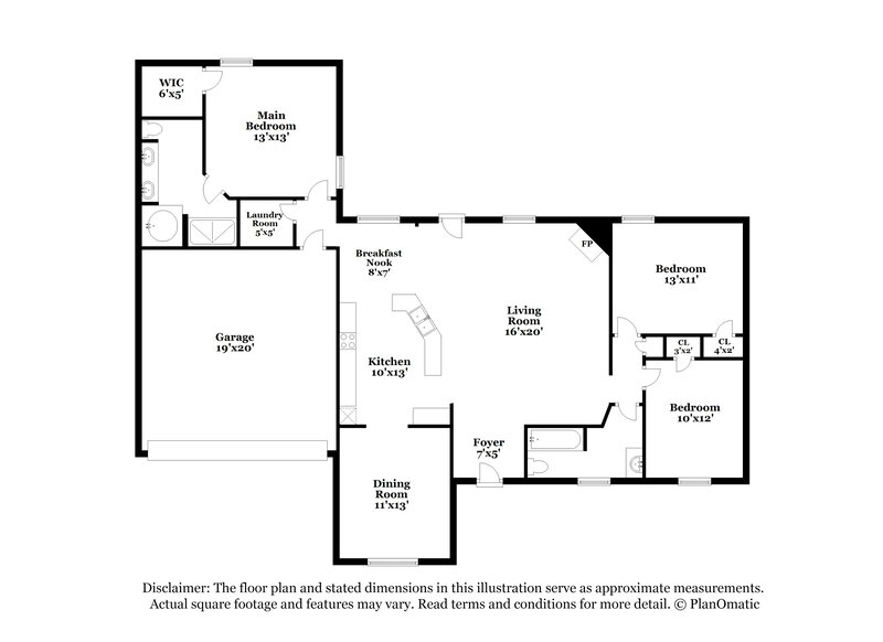 1,680/Mo, 1940 Thomas St Horn Lake, MS 38637 Floor Plan View
