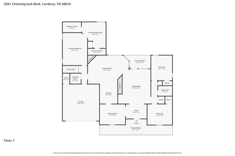 2,170/Mo, 9261 Chimneyrock Blvd Cordova, TN 38016 Floor Plan View