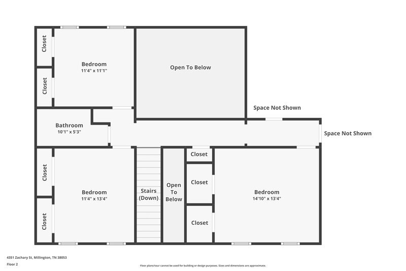 2,130/Mo, 4351 Zachary St Millington, TN 38053 Floor Plan View