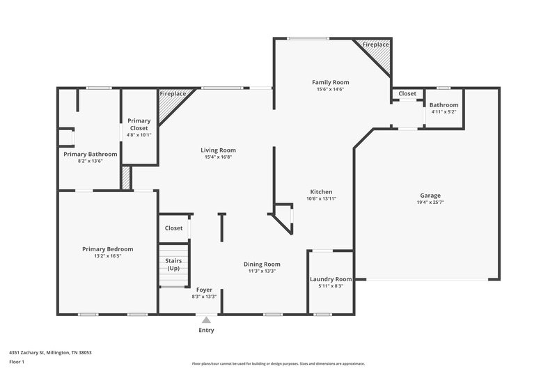 2,130/Mo, 4351 Zachary St Millington, TN 38053 Floor Plan View 2