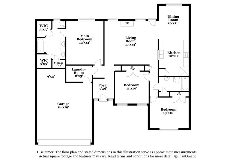 1,745/Mo, 3825 Farm Pond Cv E Southaven, MS 38671 Floor Plan View