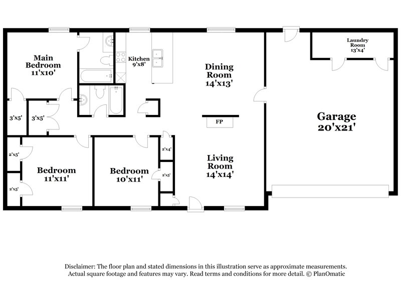 1,630/Mo, 6488 Farley Dr E Olive Branch, MS 38654 Floorplan View