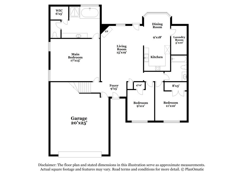 1,690/Mo, 5616 Sparrow Run Olive Branch, MS 38654 Floor Plan View