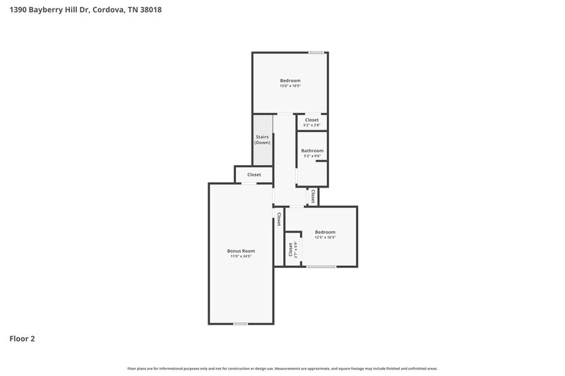 2,225/Mo, 1390 Bayberry Hill Dr Cordova, TN 38018 Floorplan View 2