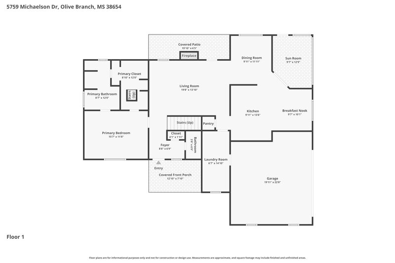 2,165/Mo, 5759 Michaelson Dr Olive Branch, MS 38654 Floor Plan View 2