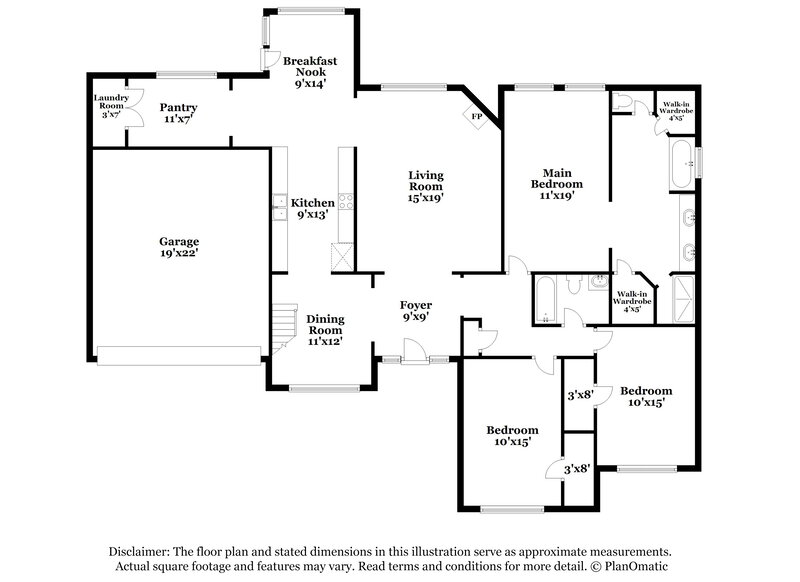 2,840/Mo, 6758 Greyhawk Cv S Olive Branch, MS 38654 Floor Plan View