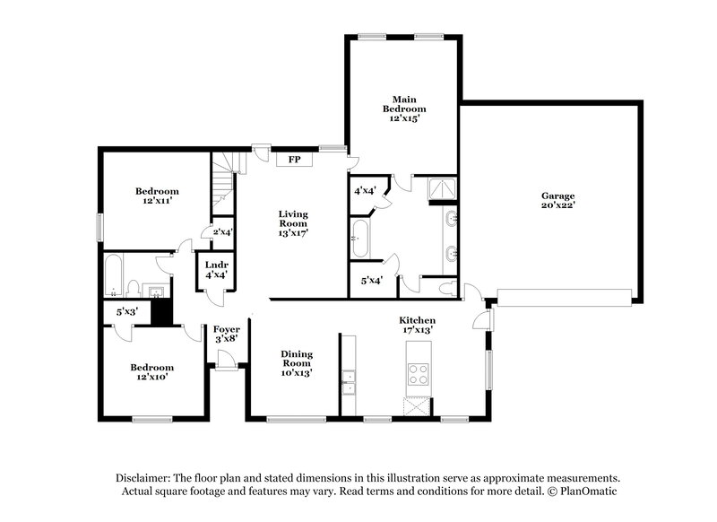 3,180/Mo, 7418 Fox Meadow Dr Olive Branch, MS 38654 Floor Plan View