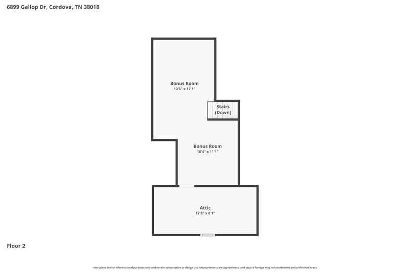 1,735/Mo, 6899 Gallop Dr Cordova, TN 38018 Floor Plan View 2