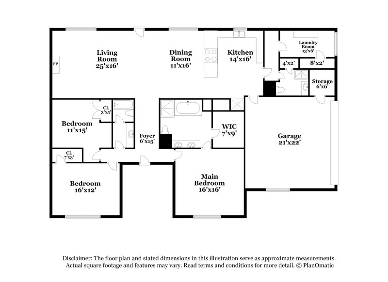 2,490/Mo, 6404 Evergreen Dr Southaven, MS 38671 Floorplan View