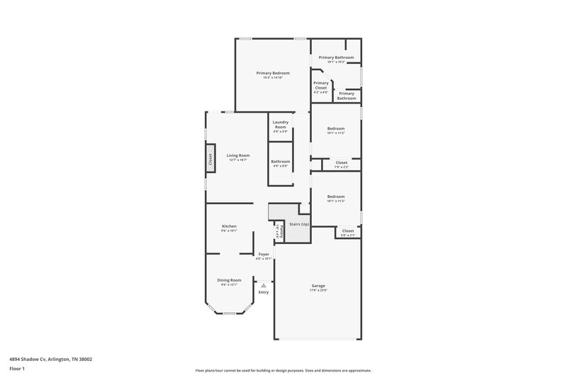 1,975/Mo, 4894 Shadow Cv Arlington, TN 38002 Floor Plan View