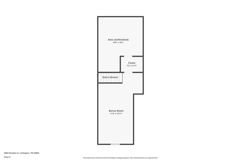 1,975/Mo, 4894 Shadow Cv Arlington, TN 38002 Floor Plan View 2