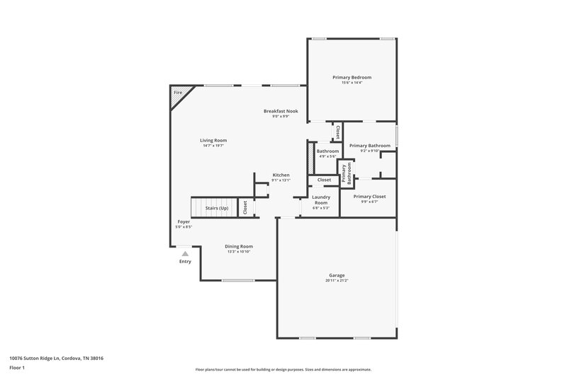 2,340/Mo, 10076 Sutton Ridge Ln Cordova, TN 38016 Floor Plan View