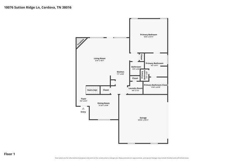 2,220/Mo, 10076 Sutton Ridge Ln Cordova, TN 38016 Floor Plan View