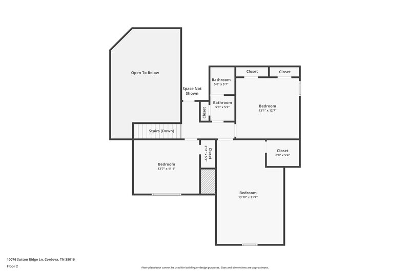 2,340/Mo, 10076 Sutton Ridge Ln Cordova, TN 38016 Floor Plan View 2