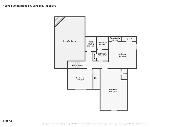 2,220/Mo, 10076 Sutton Ridge Ln Cordova, TN 38016 Floor Plan View 2