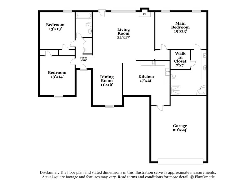 2,020/Mo, 8731 Oak Trail Ln Cordova, TN 38018 Floorplan View