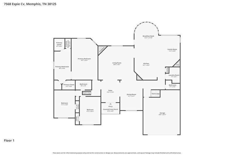 2,875/Mo, 7568 Espie Cv Memphis, TN 38125 Floor Plan View 2