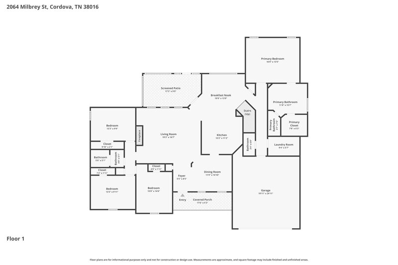 2,440/Mo, 2064 Milbrey St Cordova, TN 38016 Floor Plan View 2
