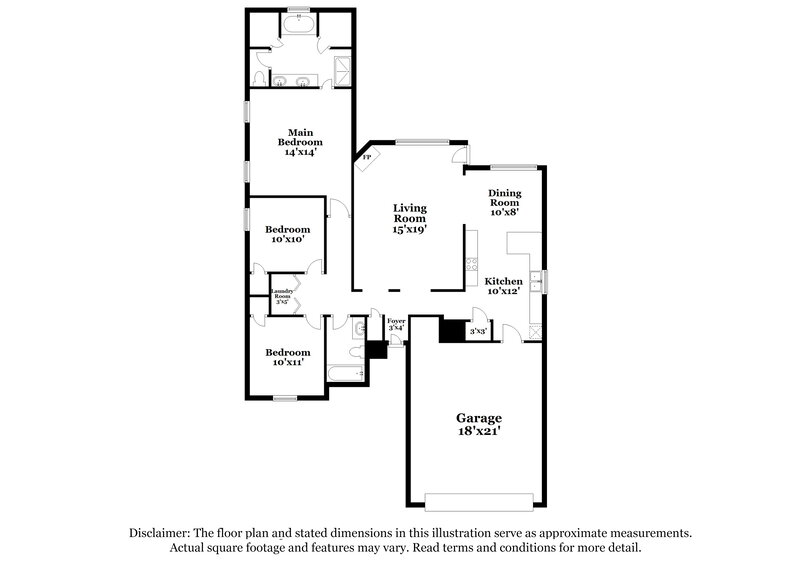 1,695/Mo, 2174 Rocky Stream Dr Cordova, TN 38016 Floor Plan View
