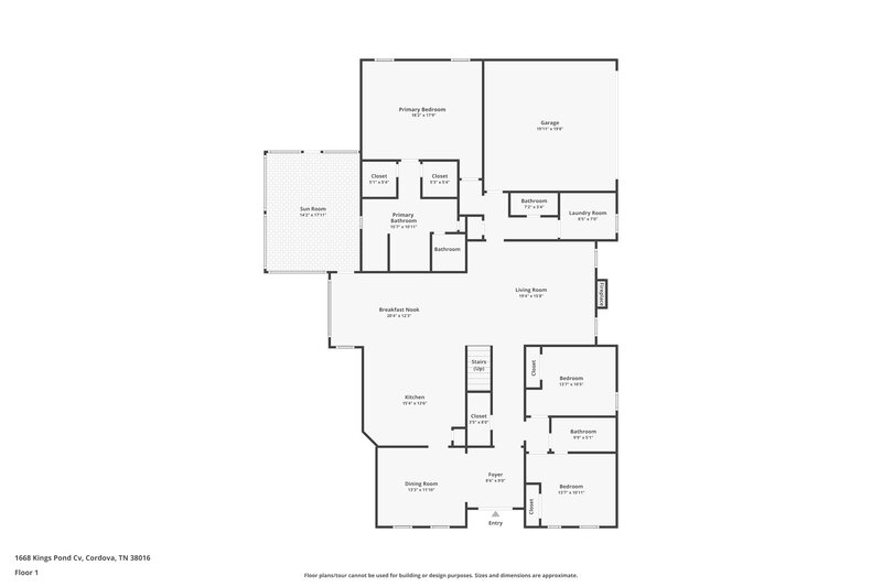 2,195/Mo, 1668 Kings Pond Cv Cordova, TN 38016 Floor Plan View
