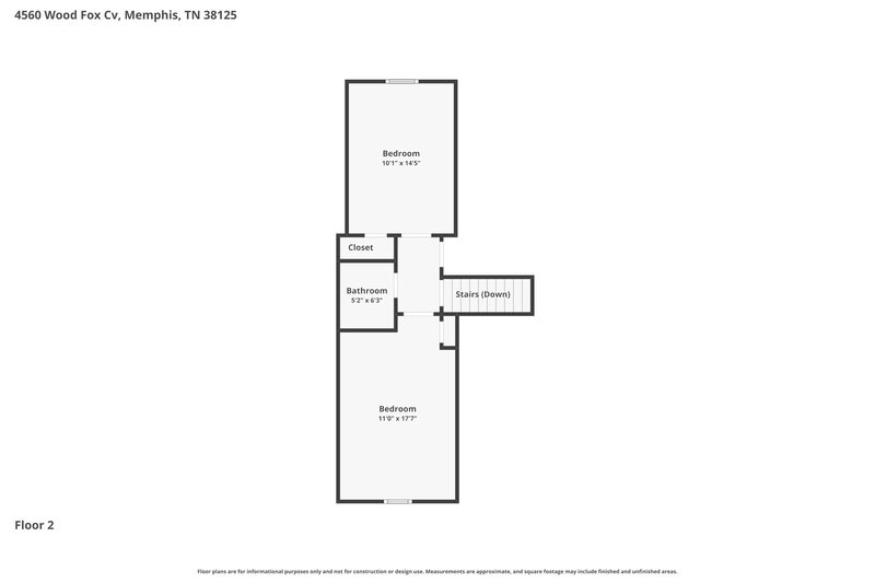2,330/Mo, 4560 Wood Fox Cv Memphis, TN 38125 Floor Plan View 2