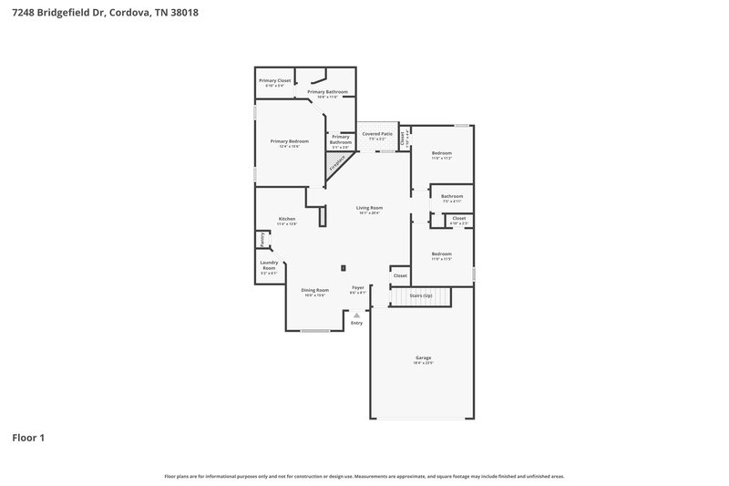 1,860/Mo, 7248 Bridgefield Dr Cordova, TN 38018 Floor Plan View