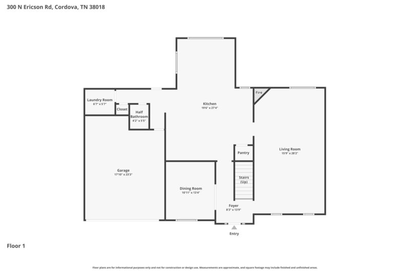 2,365/Mo, 300 N Ericson Rd Cordova, TN 38018 Floorplan View