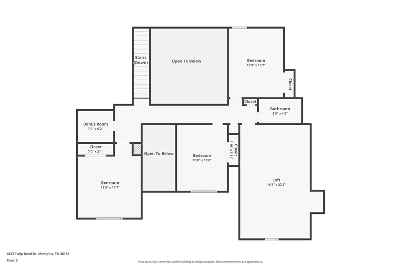 1,980/Mo, 4623 Tulip Bend Dr Memphis, TN 38135 Floor Plan View 2