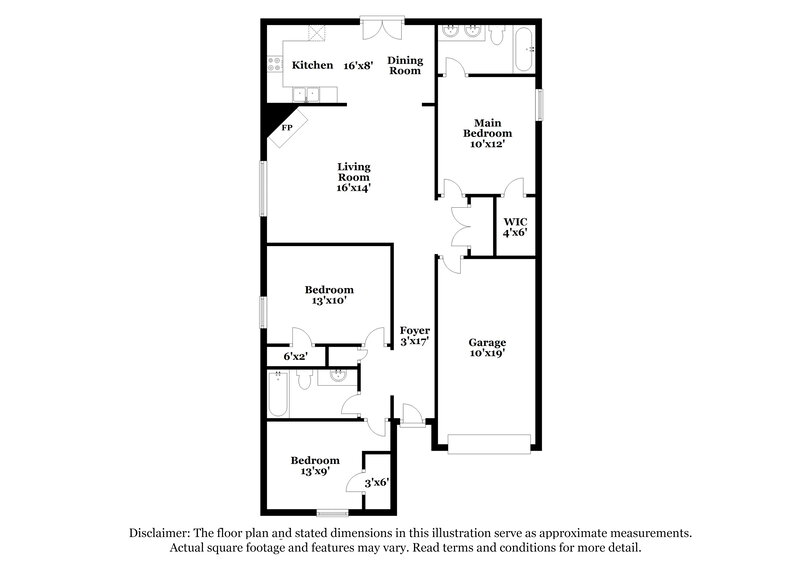 1,615/Mo, 2835 Misty Briar Cv ARLINGTON, TN 38002 Floor Plan View