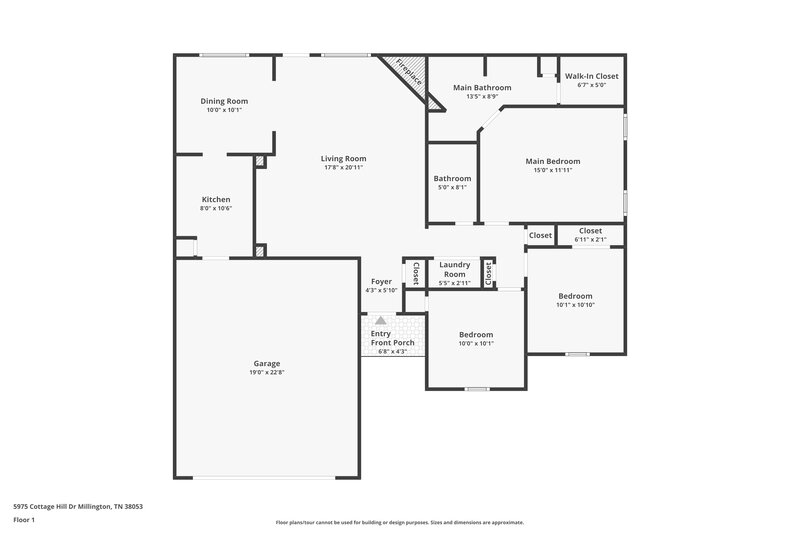 1,645/Mo, 5975 Cottage Hill Dr Millington, TN 38053 Floor Plan View