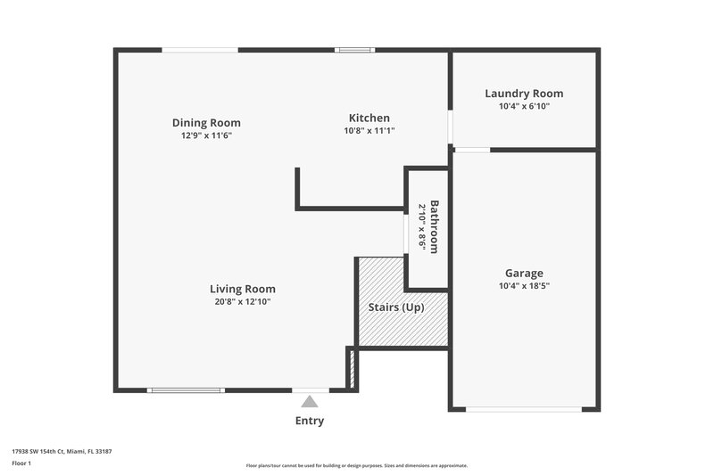 2,660/Mo, 17938 SW 154th Ct Miami, FL 33187 Floor Plan View