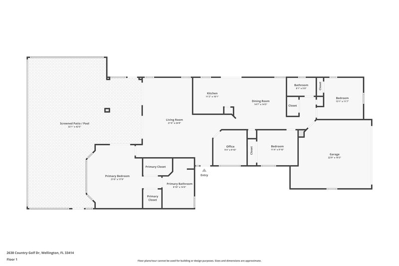 2,765/Mo, 2638 Country Golf Dr Wellington, FL 33414 Floor Plan View
