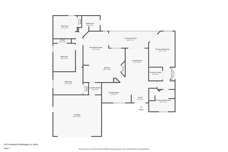 4,600/Mo, 1277 Snowbell Pl Wellington, FL 33414 Floor Plan View