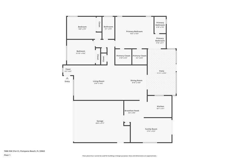 4,780/Mo, 7686 NW 21st Ct Margate, FL 33063 Floor Plan View