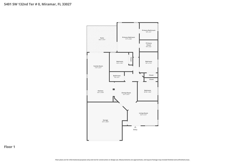 3,665/Mo, 5401 SW 132nd Ter Miramar, FL 33027 Floor Plan View