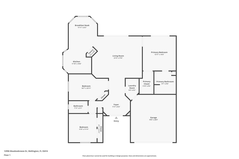 3,300/Mo, 12996 Meadowbreeze Dr Wellington, FL 33414 Floor Plan View