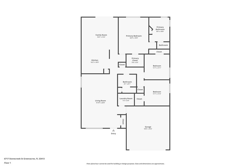 2,705/Mo, 6717 Stonecreek St Greenacres, FL 33413 Floor Plan View