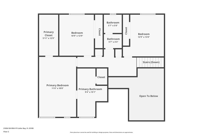 3,215/Mo, 21056 SW 89th Pl Cutler Bay, FL 33189 Floor Plan View 2