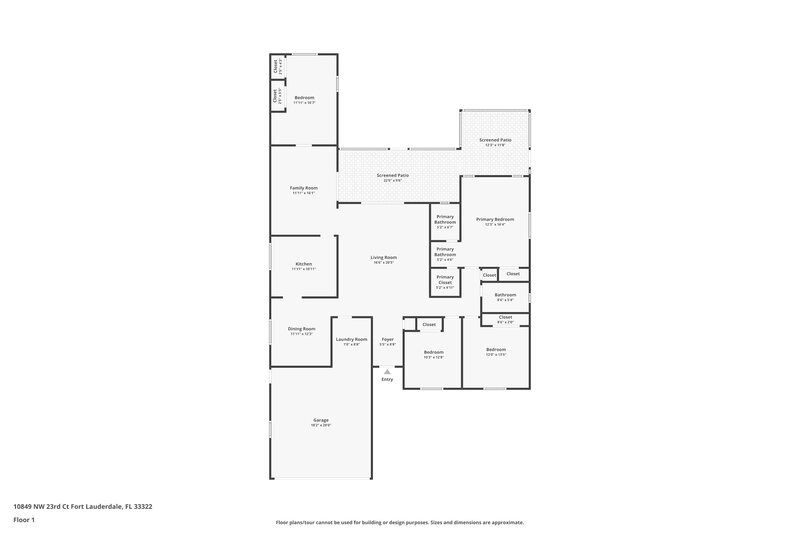3,155/Mo, 10849 NW 23rd Ct Sunrise, FL 33322 Floor Plan View