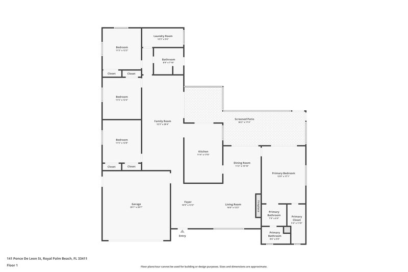 3,405/Mo, 141 Ponce de Leon St Royal Palm Beach, FL 33411 Floorplan View