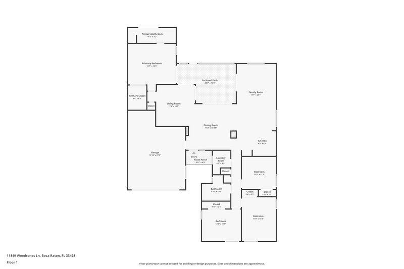 3,640/Mo, 11849 Woodtones Ln Boca Raton, FL 33428 Floor Plan View