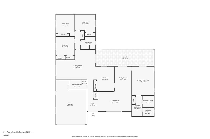 3,150/Mo, 518 Azure Ave Wellington, FL 33414 Floor Plan View