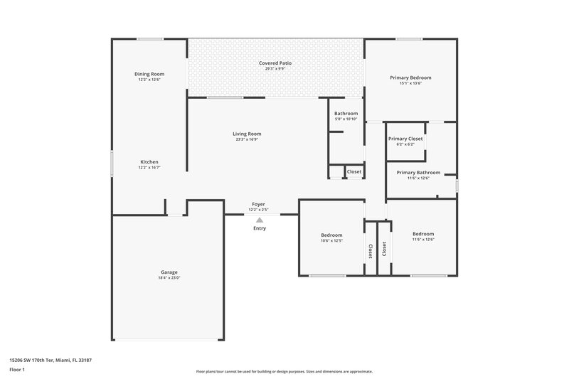3,070/Mo, 15206 SW 170th Ter Miami, FL 33187 Floor Plan View